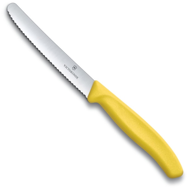 Swiss Army Brands Kitchen Swiss Classic Utility - Colored 40.5In Serrated, Round Blade, 0.75In Width At Handle Yellow VIC-6.7836.L118 - main